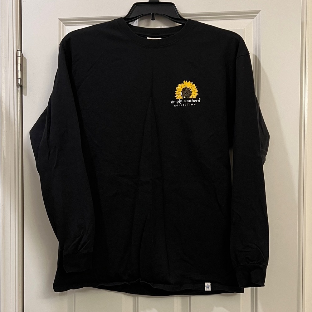 Simply Southern Black Long Sleeve Shirt with Sunflower Logo